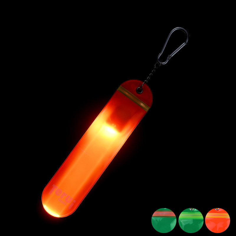 LED吊下式リフレクター 1本入り カラビナ付 コイン電池 電池交換可 バイカラー 全3タイプ キーホルダー 蓄光 反射