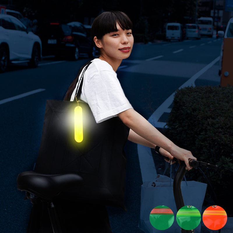 LED吊下式リフレクター 3本入り カラビナ付 コイン電池 電池交換可 バイカラー 全3タイプ キーホルダー 反射板