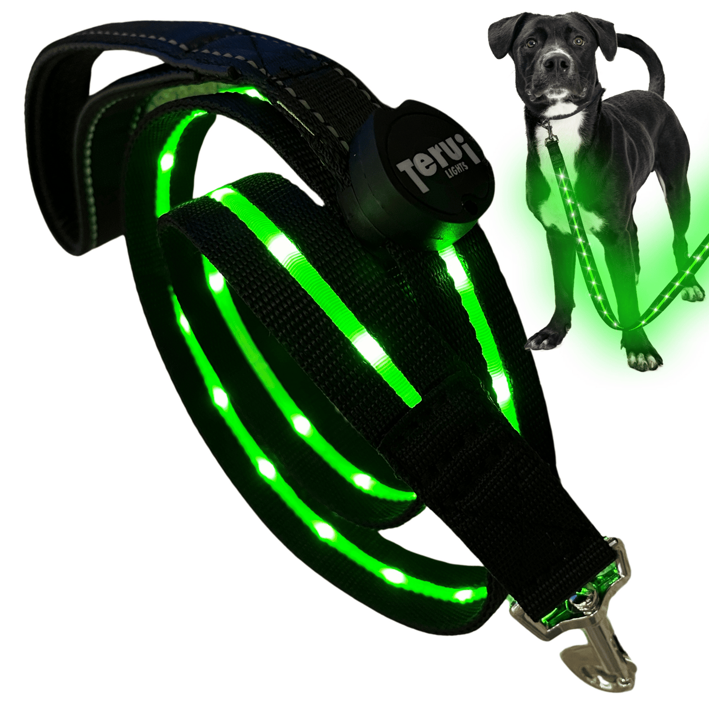 【新モデル】犬 リード led 光る 充電式 ライト ドッグリード 1.2m 小型犬 中型犬 大型犬 送料無料 メール便 即日発送 ペット用品 全長全面ライト付き 夜間 安全対策  TERUI Lights